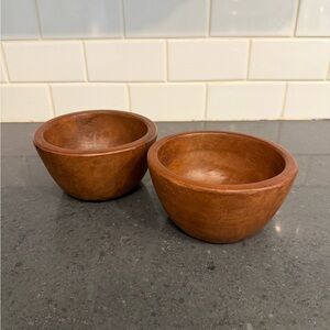 Pottery Barn Set of 2 Wooden Bowls